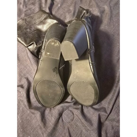 Size 9 Black Sexy Heeled Boot Womens Mid Calf Heels - Picture 5 of 5